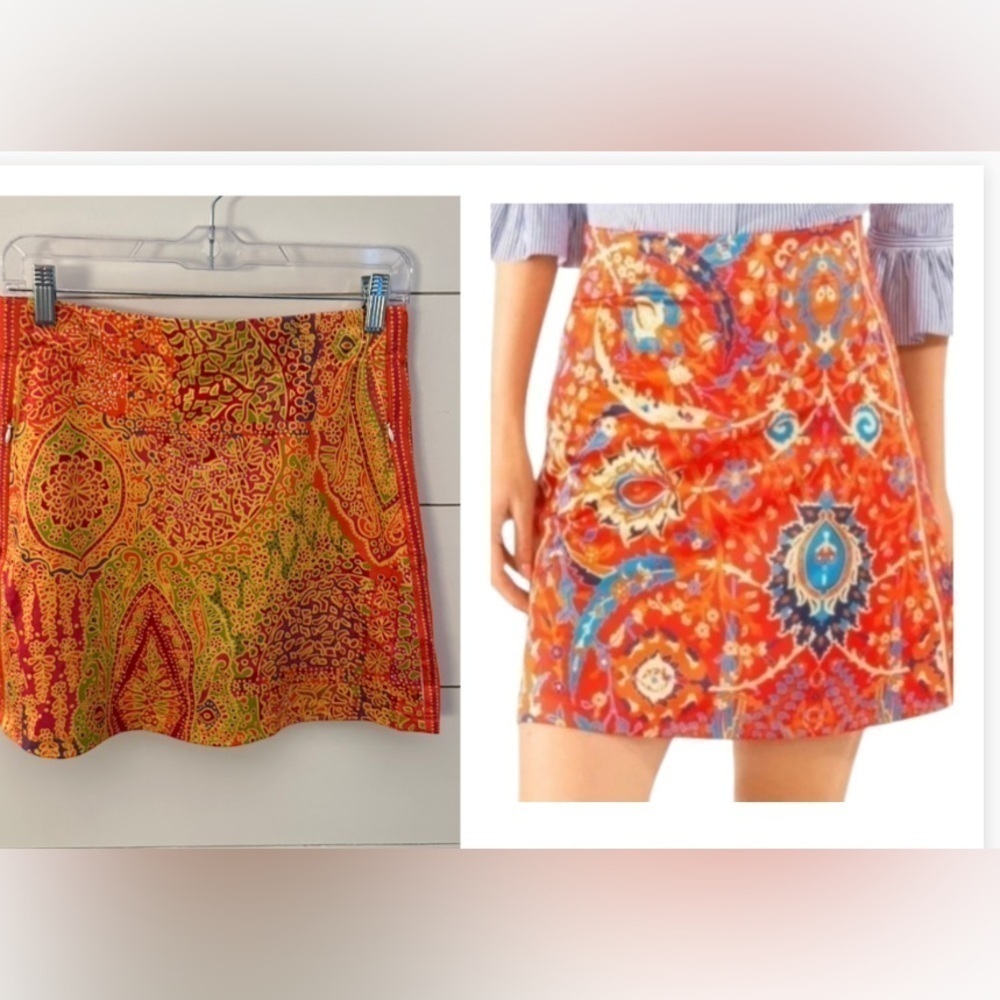 GRETCHEN SCOTT Orange Golf tenniscore coastal resort-ware Skippy skort XS